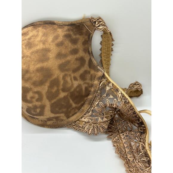 Chantelle Designer Bra Size 34 B Animal Print Tan - Picture 3 of 7